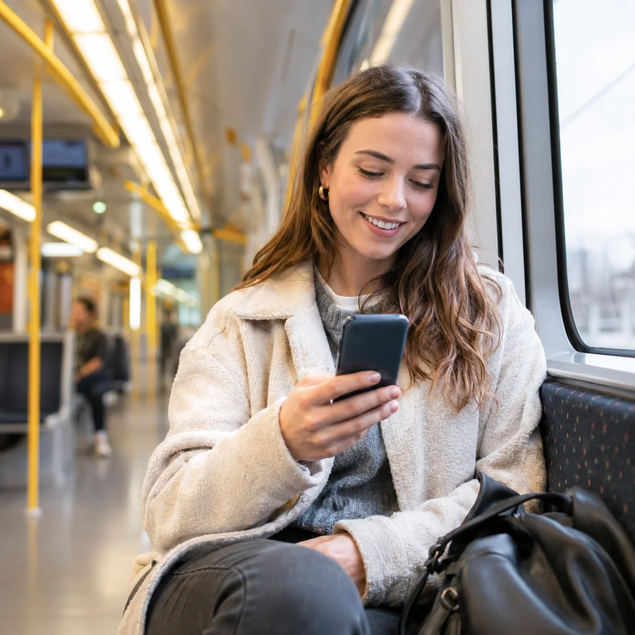 Kundin chattet mit PALcito Reparaturshop aus der U-Bahn