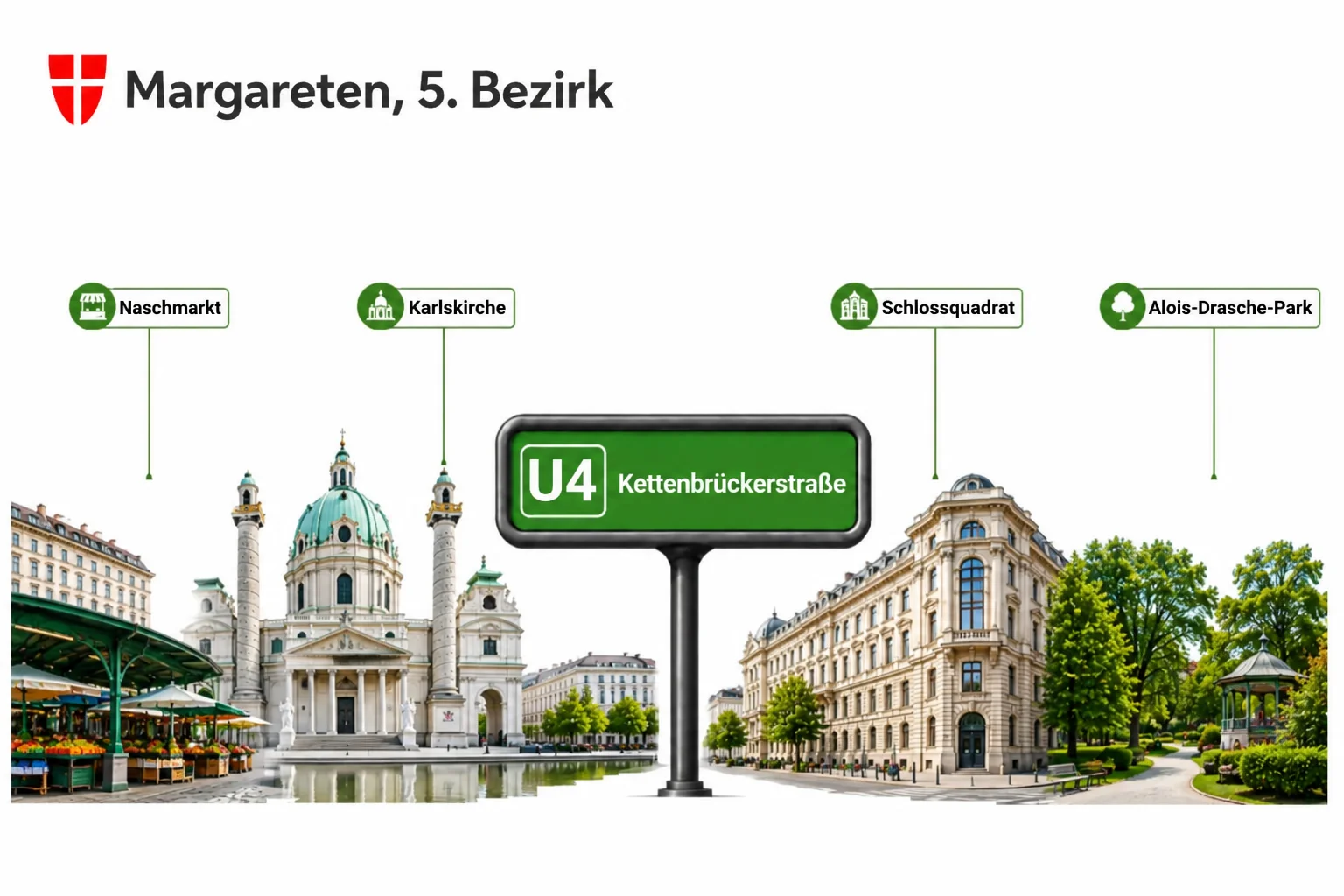 Margareten Wien, 5. Bezirk rund um Margaretenplatz und Reinprechtsdorfer Straße