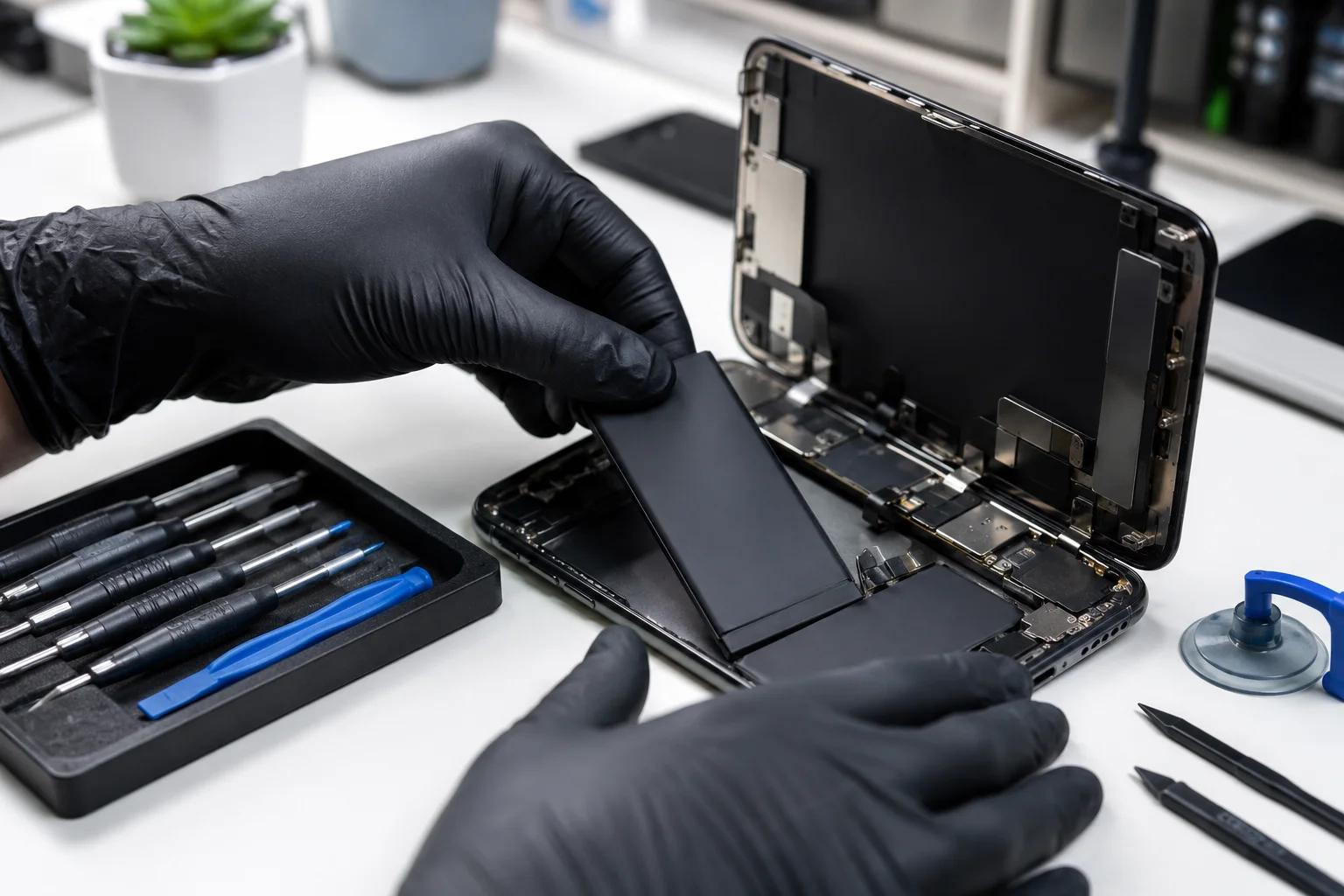 iPhone 13 Akkutausch in einer Werkstatt in Wien